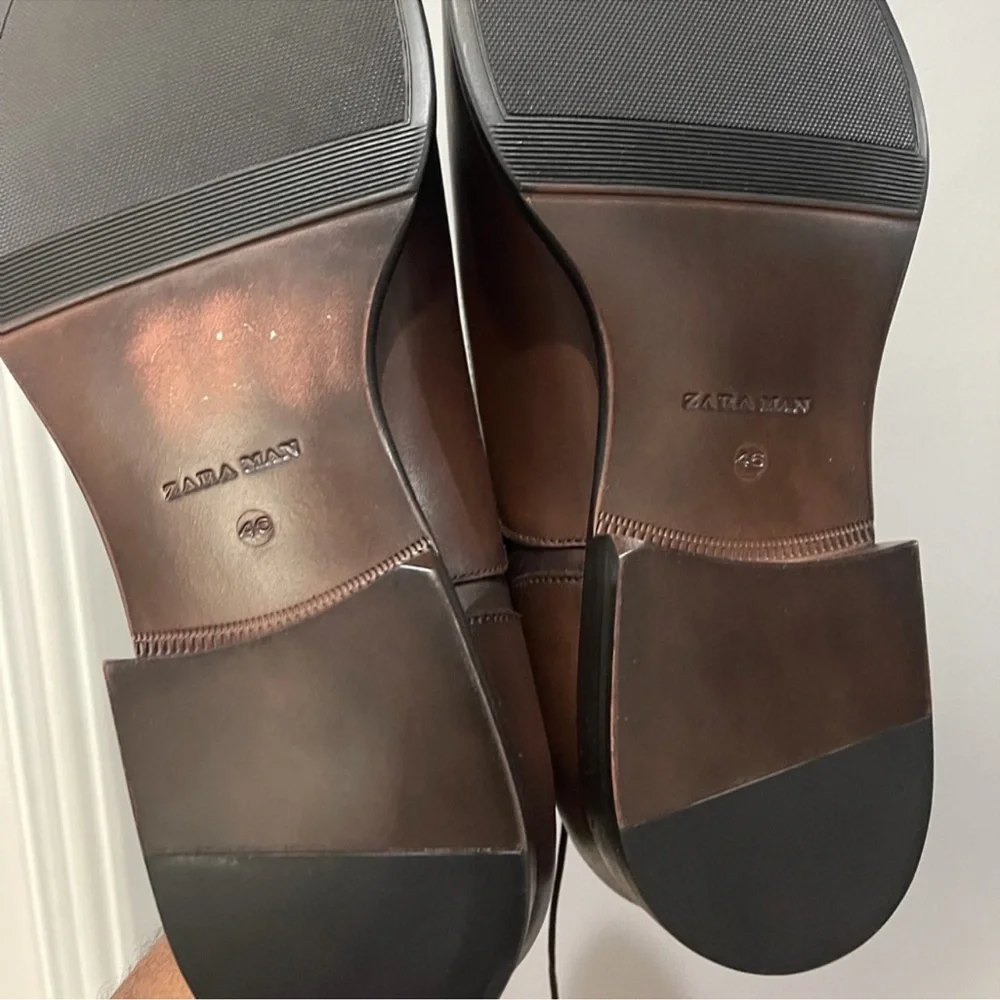 Brand New Zara Men's Classic Drk Brown Oxfords Sz 13 (46) - Picture 15 of 16